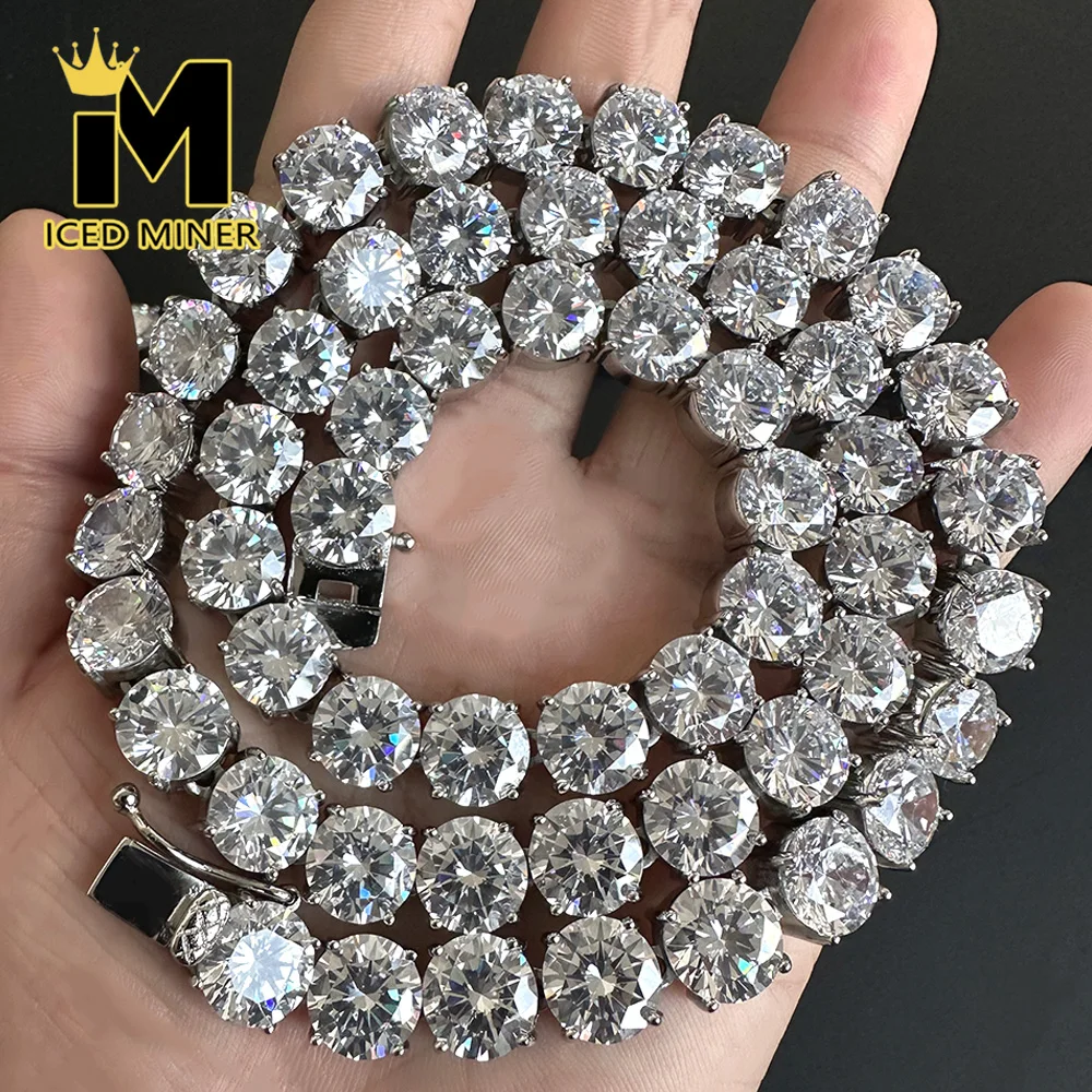 

10mm FULL 316L Stainless Steel Cuabn Chain Iced Out Cuban Link Necklaces for Men Women Bling Zircon Goth Hip Hop Jewelry