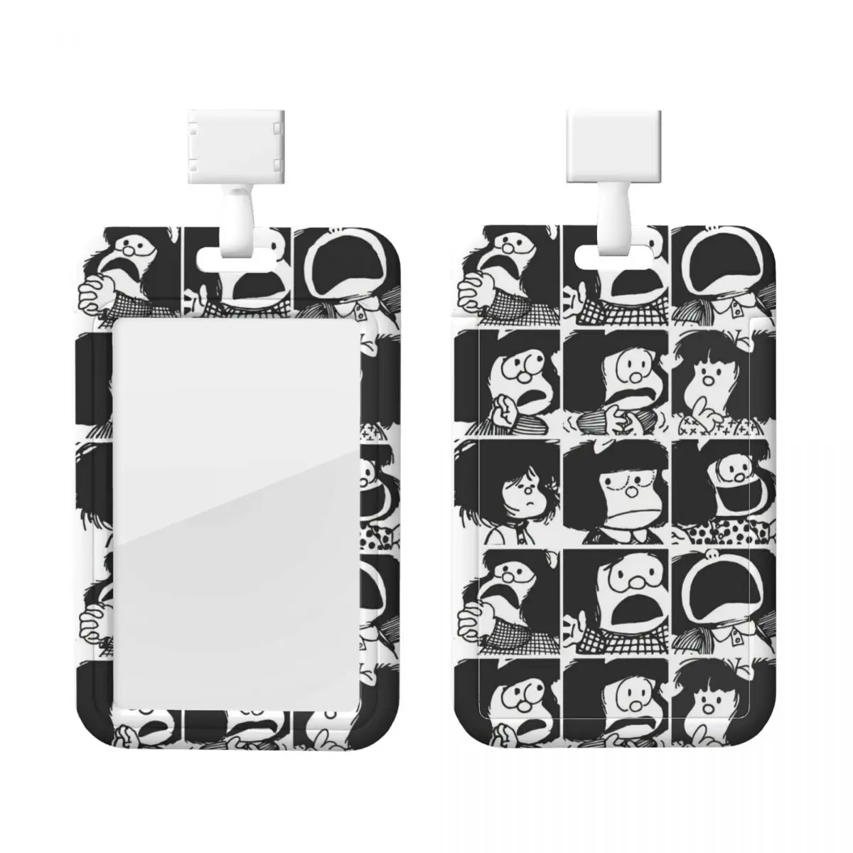 

Custom Mafalda Blanket Credit Card Holders Neck Strap Lanyard ID Badge Card Holder Quino Kawaii Factories Engineers Card Holder