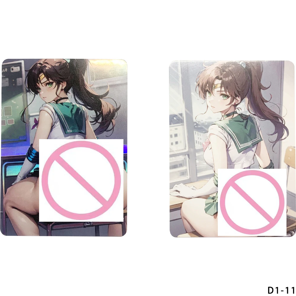 30 개/대 애니메이션 섹시한 누드 컬렉션 카드 Hyuga Hinata Yuuki Asuna Rem 큰 가슴 아름다움 Naked Cards Refractive Color Flash