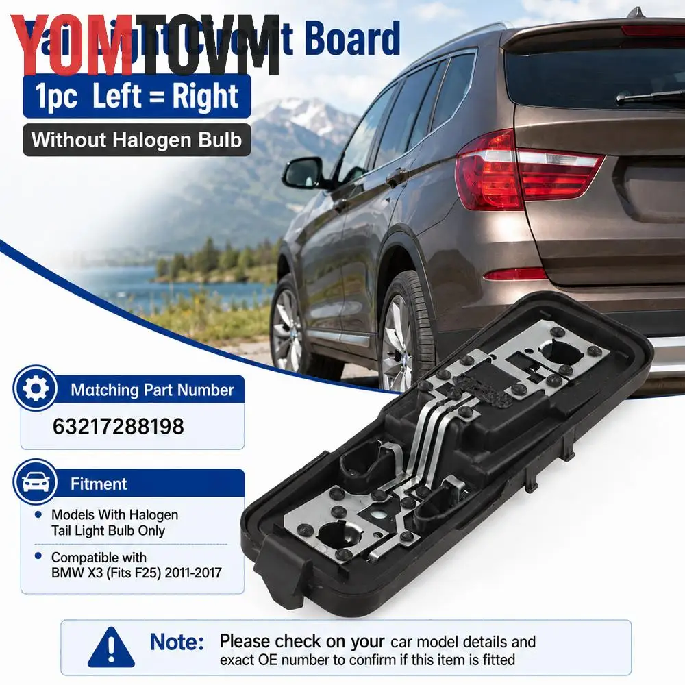 Tail Light Circuit Board Rear Left/Rear Right for BMW X3 F25 2011-2017 ABS Plastic Halogen Tail Light Board 63217288198