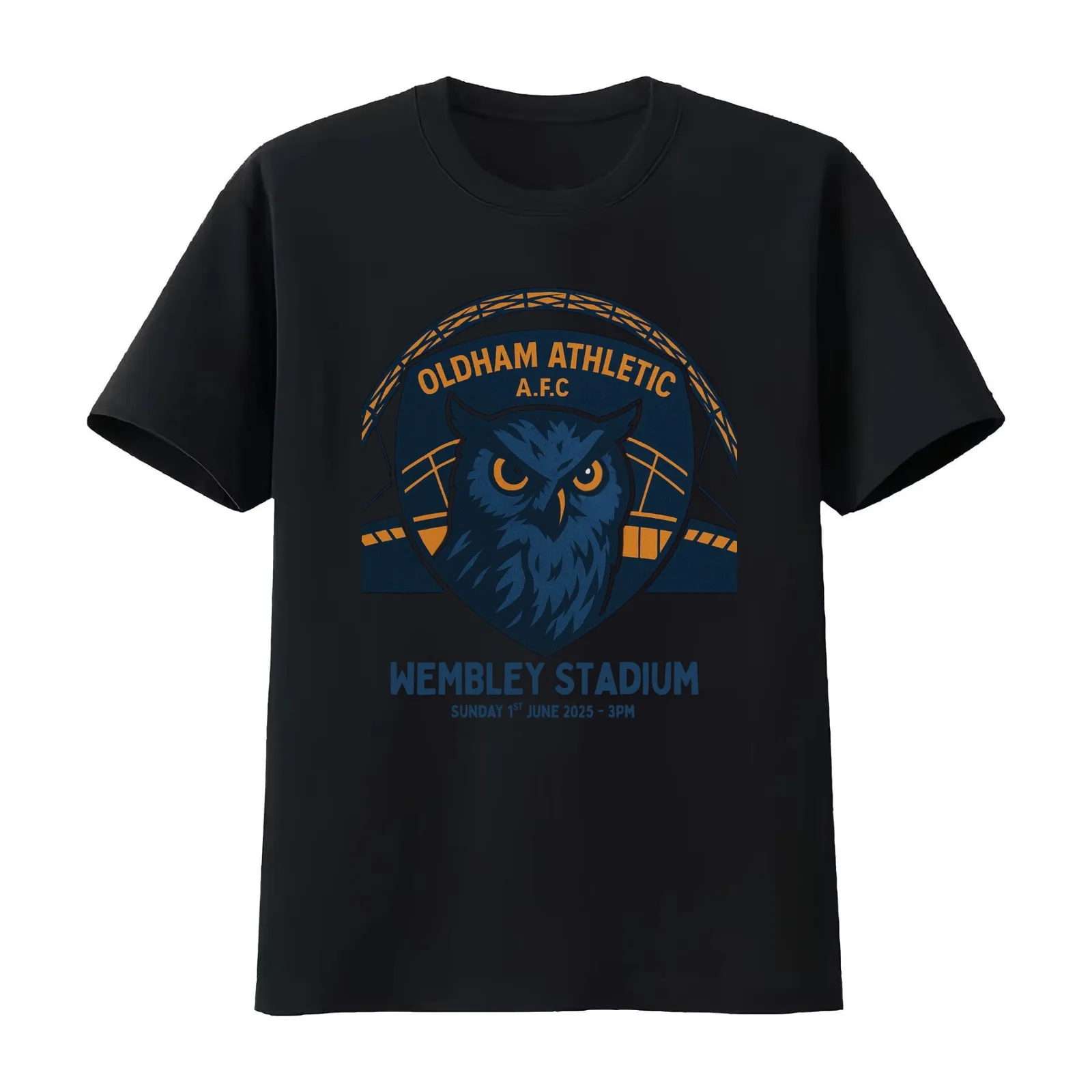 Oldham athletic FC OAFC Wembley stadium playoffs 2025 T-Shirt Summer Casual Cotton Tee Oversized Streetwear Tops 100% Cotton