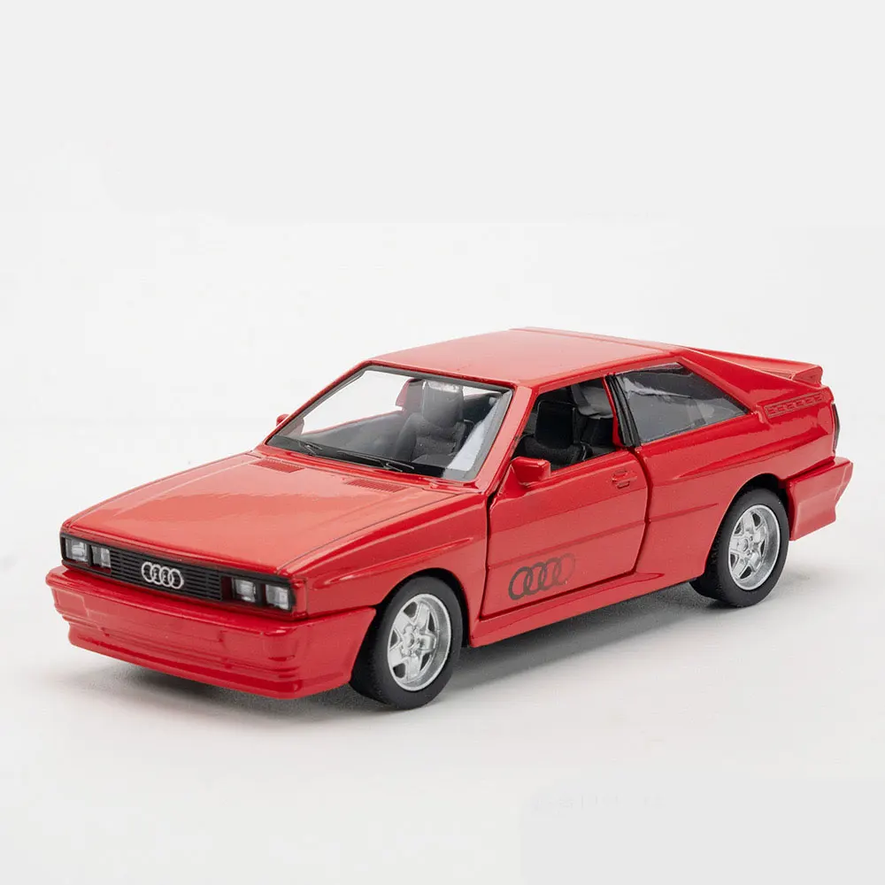 1/36 Audi 1980 Klasyczny Model Samochodu Zabawka Odlew Stopowy Gumowe Opony z Napędem Pull Back Kolekcja Prezentów dla Chłopców Dzieci