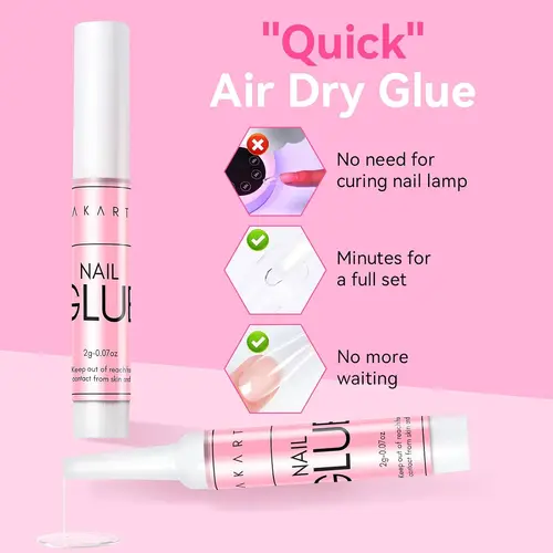 Imagen 2 del producto Makartt-pegamento de uñas súper fuerte para uñas acrílicas, prensa en uñas, pegamento profesional para puntas de uñas, pegamento para pegar en las uñas