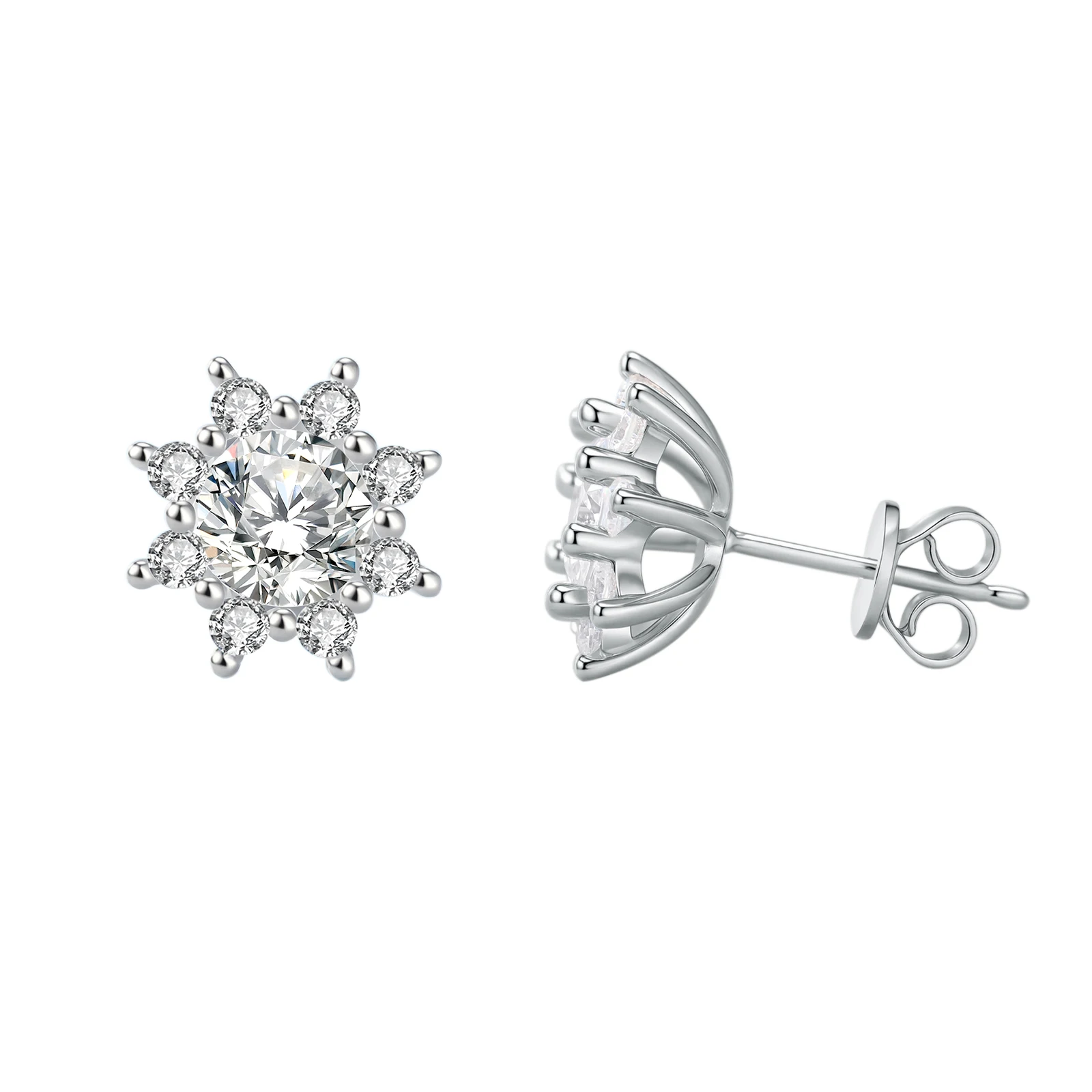 

PANQDIY 925 Sterling Silver Snowflake Diamond Embellished Silver Ear Studs Exquisite and Sparkling Suitable As A Gift for Ladies