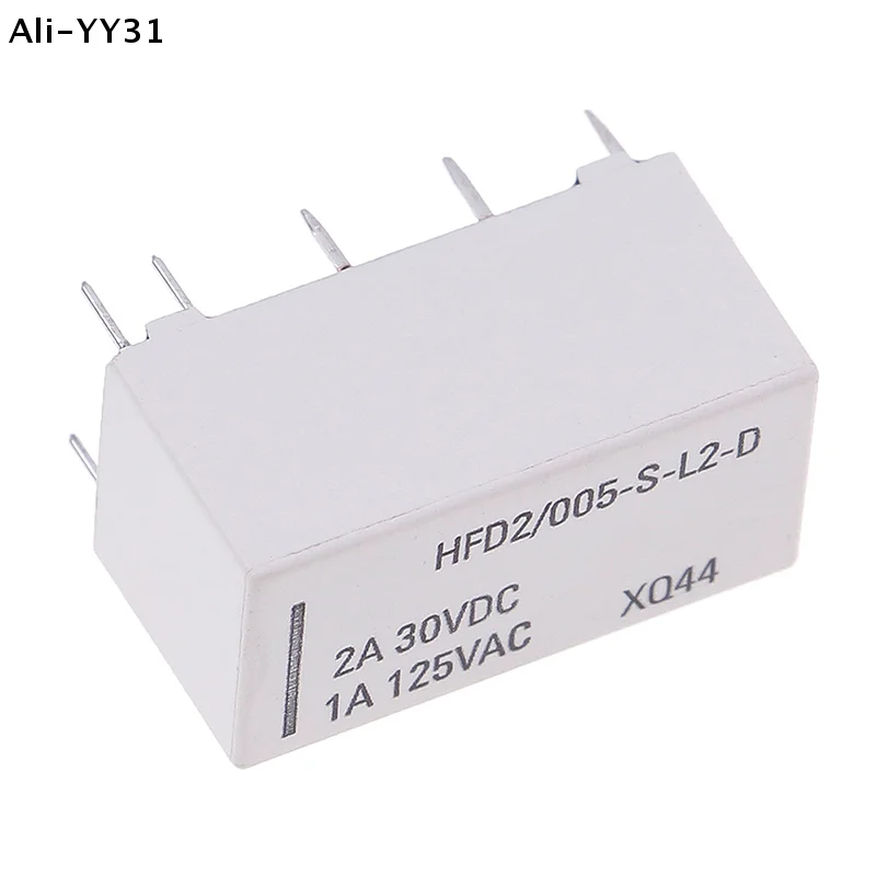 【Y31】【Z】1Pc 2026 New 5V Coil Bistable Latching Relay DPDT 30VDC 2A 1A 125VAC HFD2/005-S-L2-D Realy