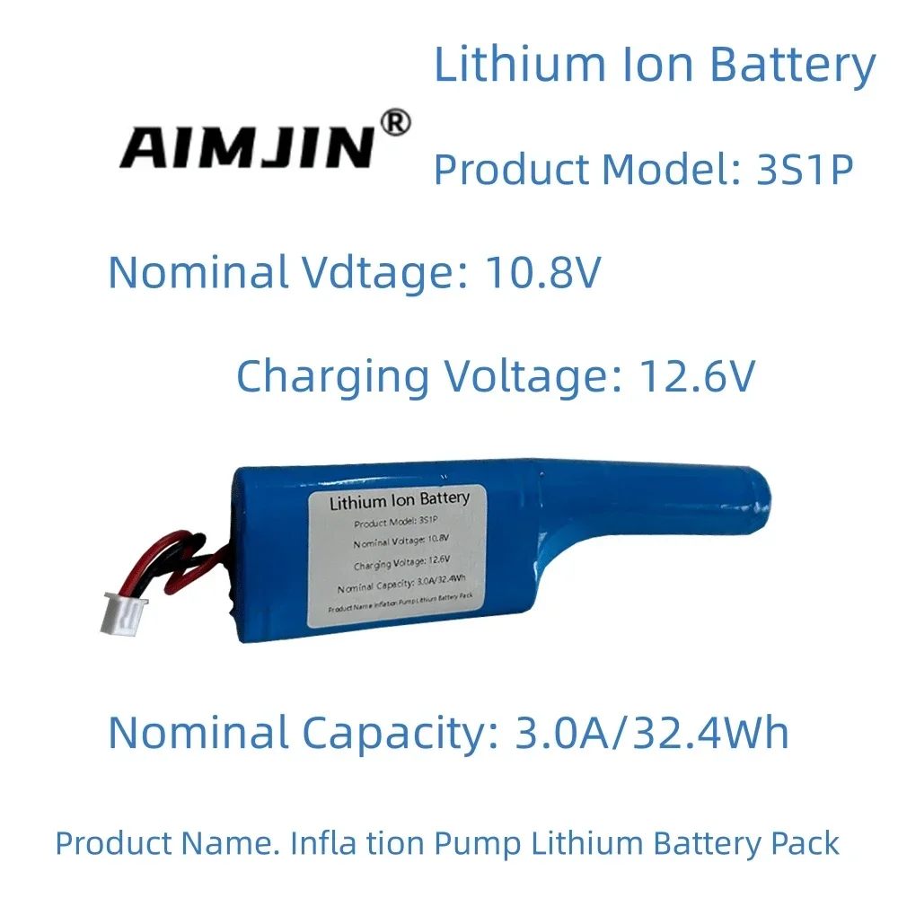 

3S1P 10.8V 3000mAh Rechargeable Lithium Battery Pack Suitable for Inflation Pump Injection Pump