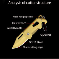 Small Steel Cannon Mini Knife Portable Sharp Folding Knife Keychain Pendant Small Folding Knife Unboxing Express Box