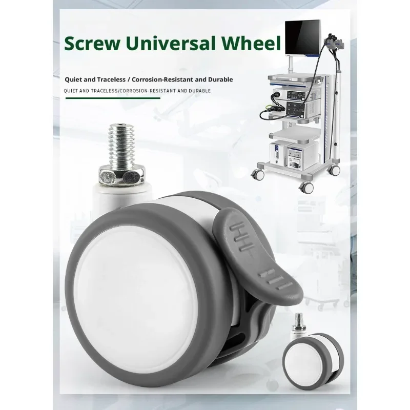 1 Pc 2.5 Inch Screw M8/M10/M12 Wheel Furniture Caster Equipment Silent Brake Pulley Universal Brake Load 40KG