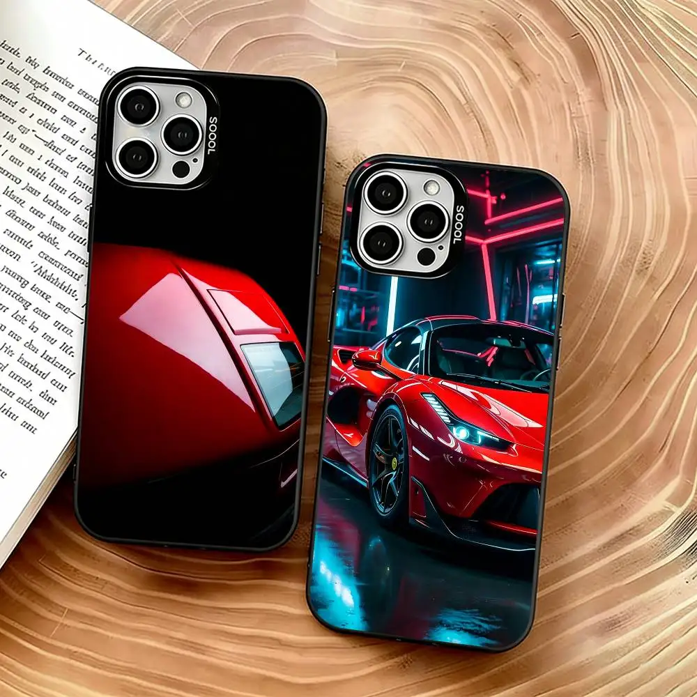 

Prancing Horse Sports Car Phone Case For iPhone 17,16,15,14,13,12,11 Plus,Pro Max,XS,Colored Silver Plated Inside Cover