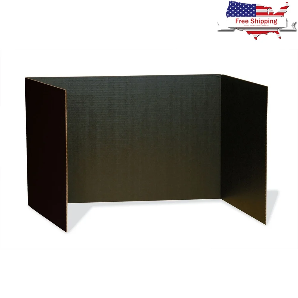 

Privacy Board Set 48x16 Inch 4 Pack Study Carrels Sturdy Corrugate Indoor Use Focus Distraction Prevention All Ages