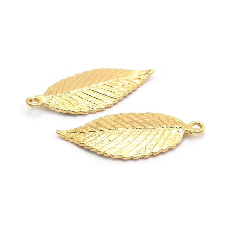 18K Gold Color Brass Tree Leaf Leaves Charms Necklace Earrings High Quality Diy Jewelry Accessories Rosediy official-website