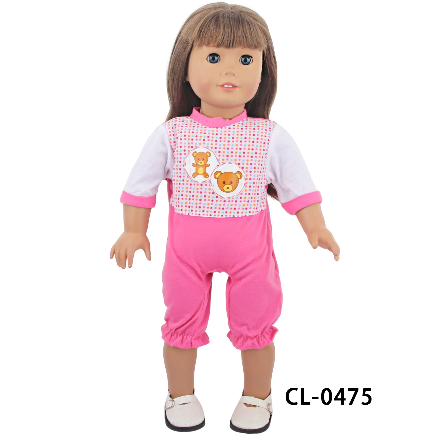 Cute Doll Clothes Set Denim Jacket Outfit,Bear Jumpsuit,Striped Dress& Party Gown for 18"American & 43cm Baby Newborn Girl Dolls