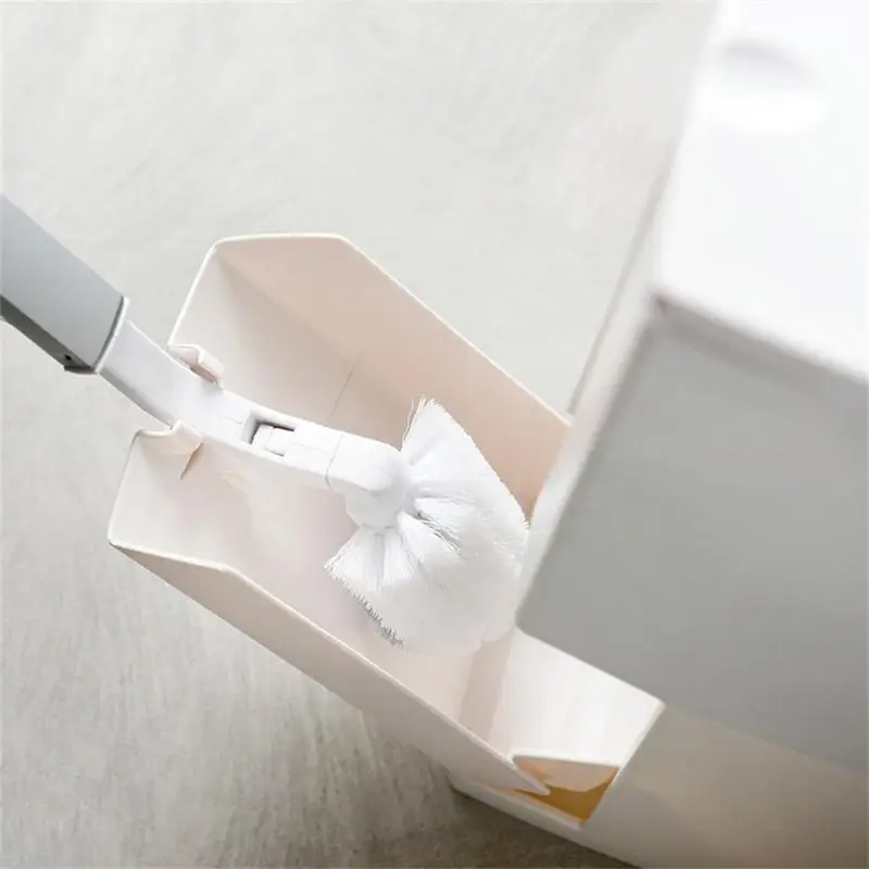 Narrow Trash Can Toilet Brush Set Press Type Open Cover Japanese Bathroom Dustbin Kitchen Garbage Bin Household Cleaning Tools