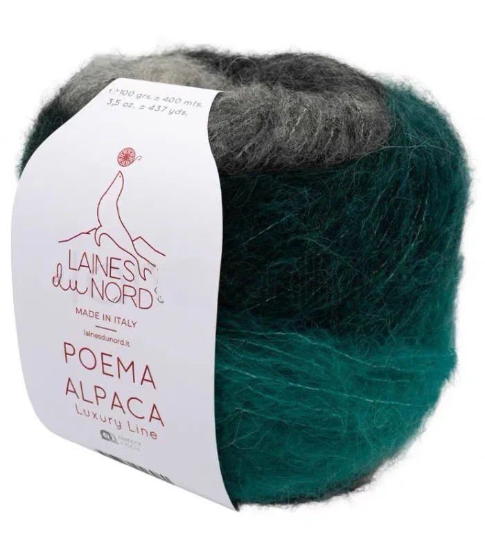 

Laines Du Nord 2025 New Color Poema Alpaca Wool Yarn North Sea Lion Winter Fashion Accessories Clothing Fabric
