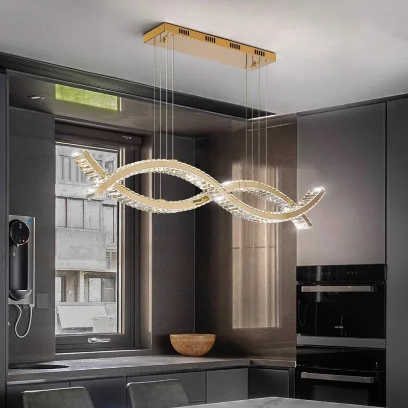 

Modern home decoration salon lamps for living room smart crystal Pendant lights dining room indoor lighting