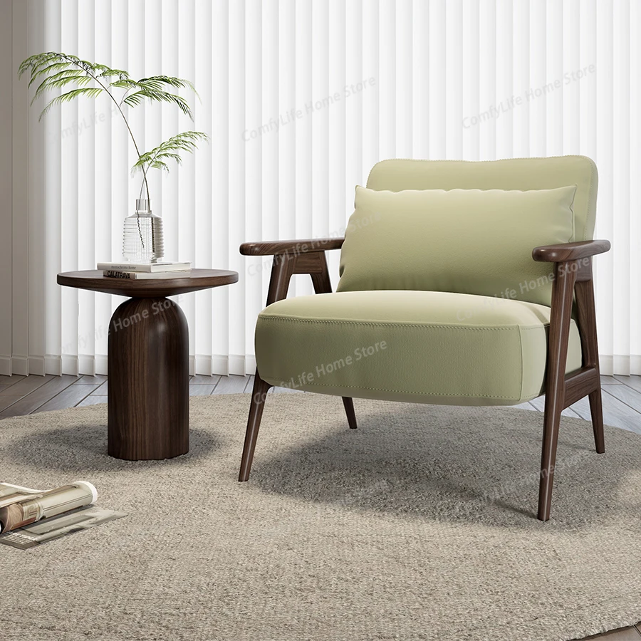 

Designer Nordic Hotel Chairs Floor Living Room Armchair Dressing Table Solid Wood Single Chair Lounge Meuble Salon Furniture