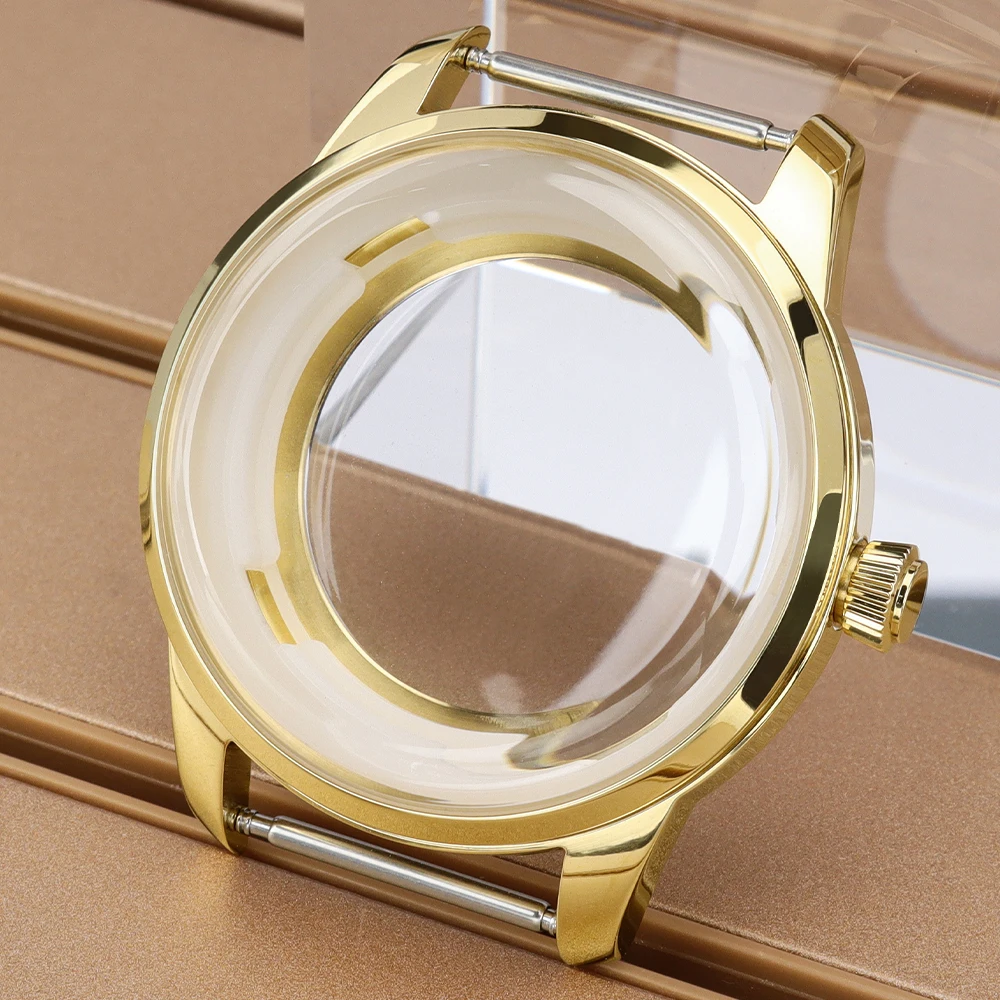 33MM/40MM Gold NH35 Watch Case StainlessSteel Bubble Glass for Cocktail Time Presage NH34 NH38 4R35 7S26 Watch Repair DIY Parts