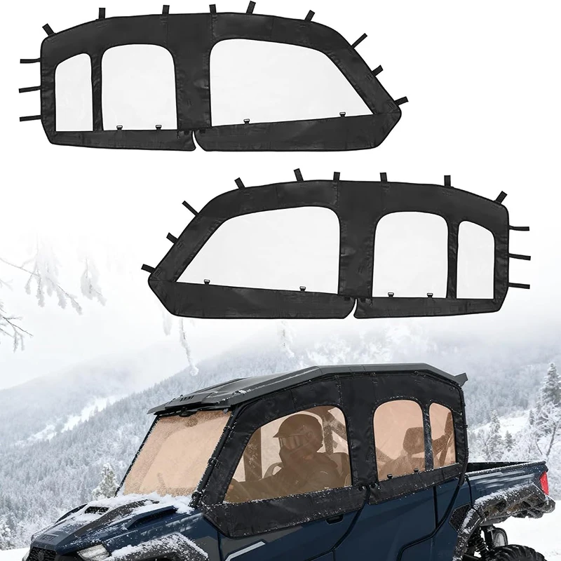 Soft Upper Doors 4 Seater for Polaris General 4 1000 XP 4 1000 2018-2026  Fits Soft UTV Cab Enclosure Upper Window Kit