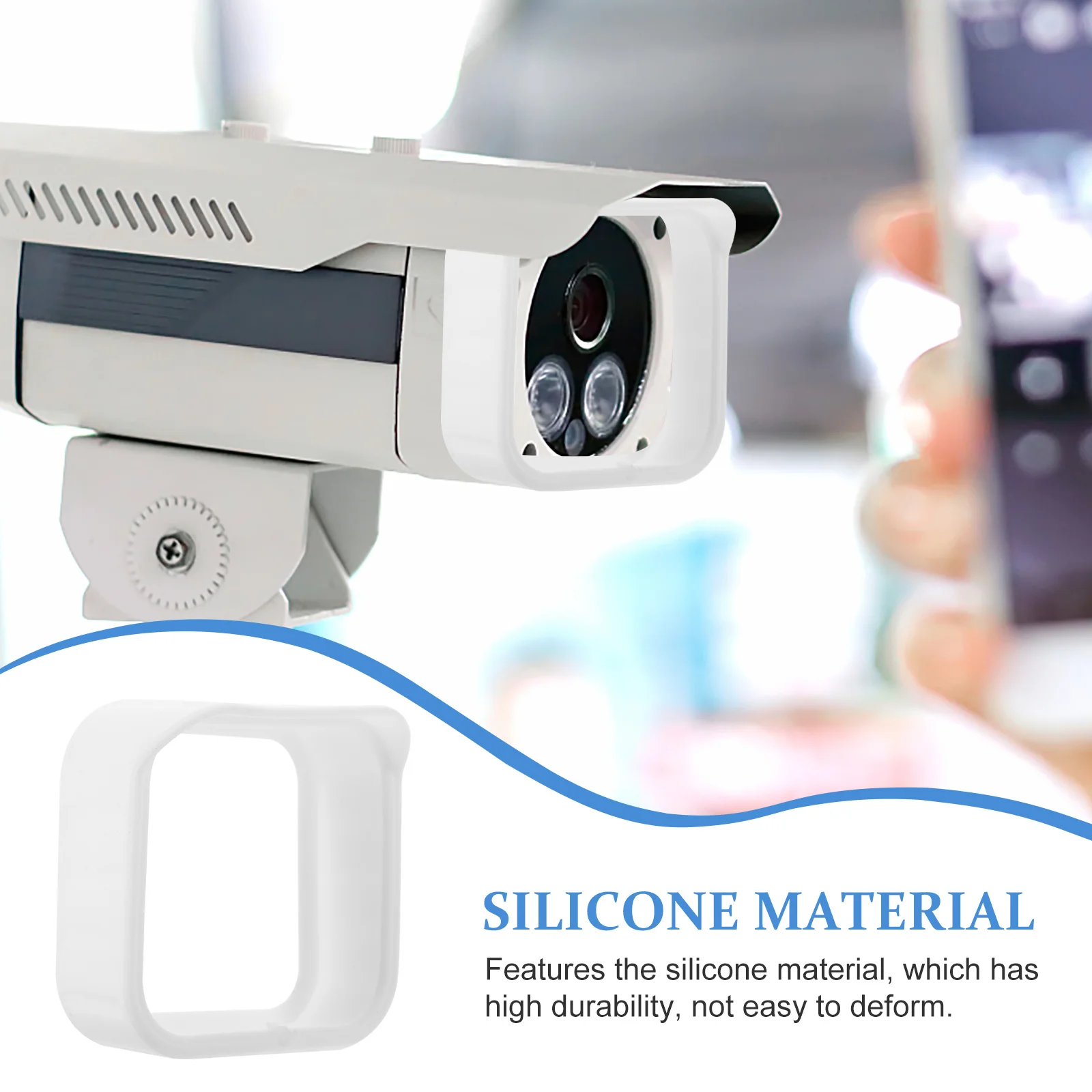 

4pcs Camera Silicone Cover Household Security Camera Protector Weatherproof Dustproof Sunshade For Outdoors Indoors Surveillance