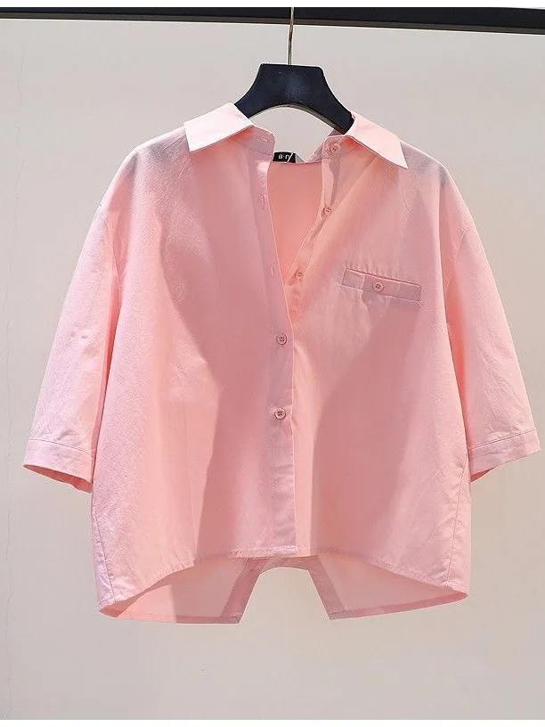 Cseta de Manga Corta Estilo Urbano para Mujer, Moderna y Hermosa, Verano 2025, Nuevo Diseño con Abertura Trasera, Manga Me...