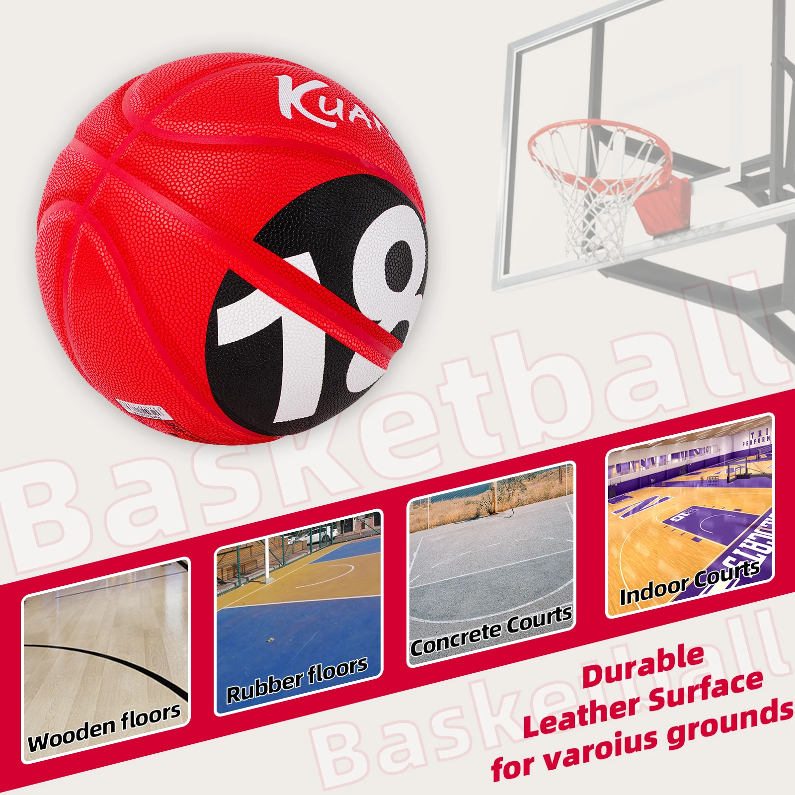 Kuangmi PROHIBIT 18 Streetball, Official Size 7 (29.5"), Training & Games & Competition Basketball,KMBB389