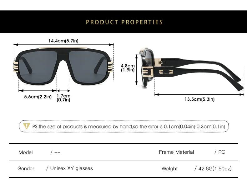 2025 Vintage-Sonnenbrille für Damen, großer Rahmen, Piloten-Punk-Sonnenschutz, Schattierungen, Herren, Strand, Reisen, lässig, Uv400-Sonnenbrille – Detail 5
