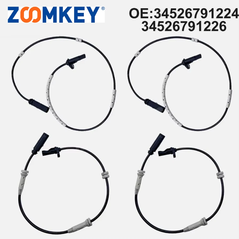 ZOOMKEY 4 Pieces For BMW ABS Wheel Speed Sensor Front Rear LH / RH 2 3 4 Hybrid 2012 - 2020 34526869320 34526791224