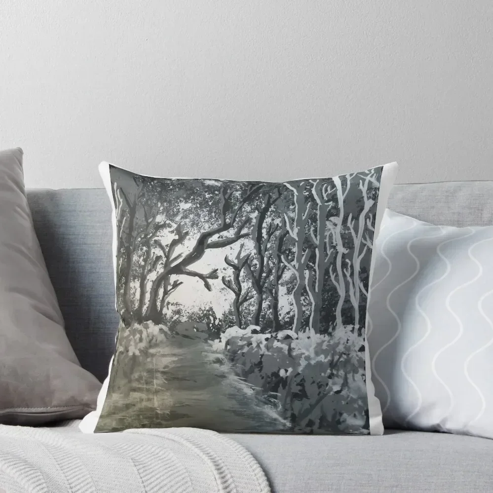 

Visions in the Forest in black and white Throw Pillow Sofas Covers Sofa Pillow Cover Pillow Cases Decorative