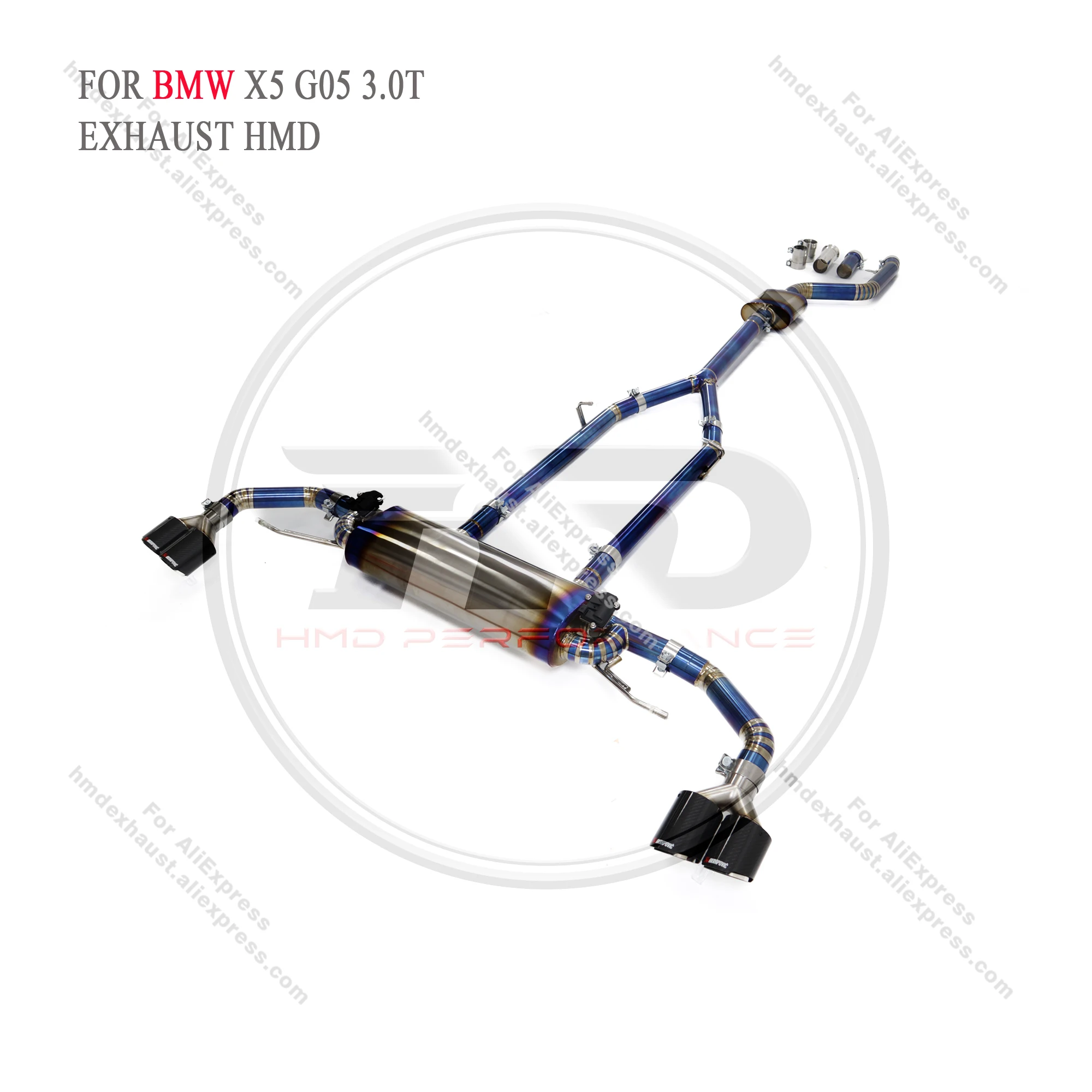 

HMD titanium exhaust system Performance Catback modified variable valve tube for BMW X5 G05 3.0T automotive muffler