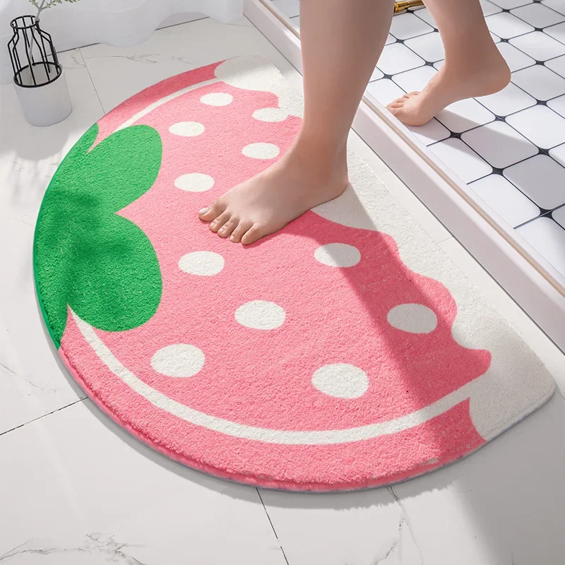 Small Fresh Text Flowers Rugs Home Entrance Carpet Bedroom Toilet Bathroom Door Absorbent Non-Slip Foot Pad Soft Floor Mats