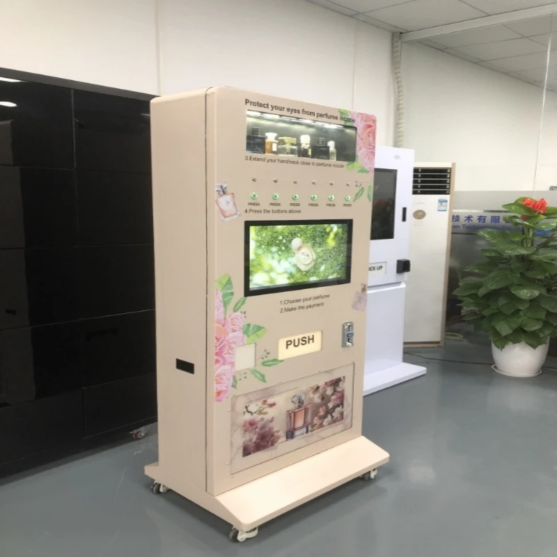 Perfume Vending Machine Slim Wall Bracket Housing Independent Spray Channels for Casino Lobby Unattended Fragrance Dispensing