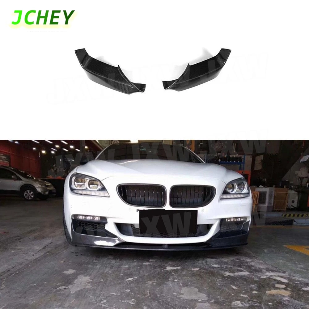 

JCHEY Carbon Fiber FRP Car Front Bumper Lip Splitters Flaps Cup wings For BMW 6 Series F06 F12 F13 M tech M Sport 2012-2016