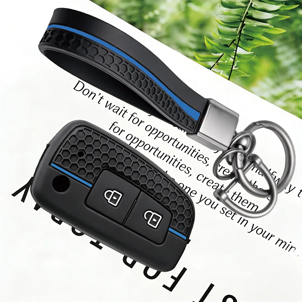 Car Key Shell With Keychain Honeycomb Stripe For Nissan Kicks 2020 Lannia Altima Juke Qashqai J11 X-trail Sunny Versa Sentra