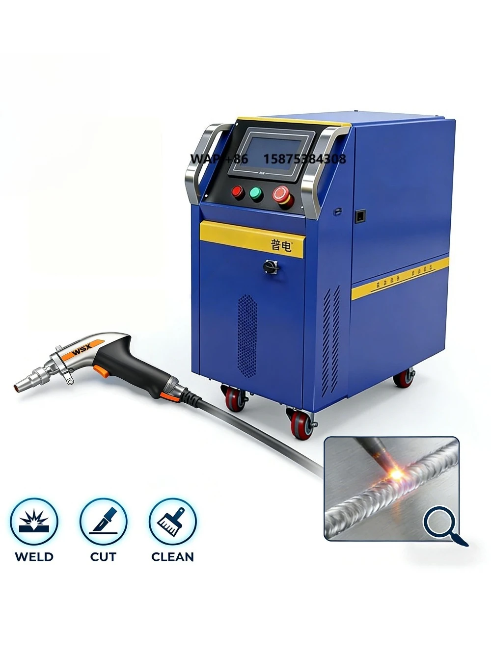 Automotive Body Repair 1200W 1500W Air Cooled Handheld Welder Portable Welding Machine for Thin Sheet Metal 0.5-3mm