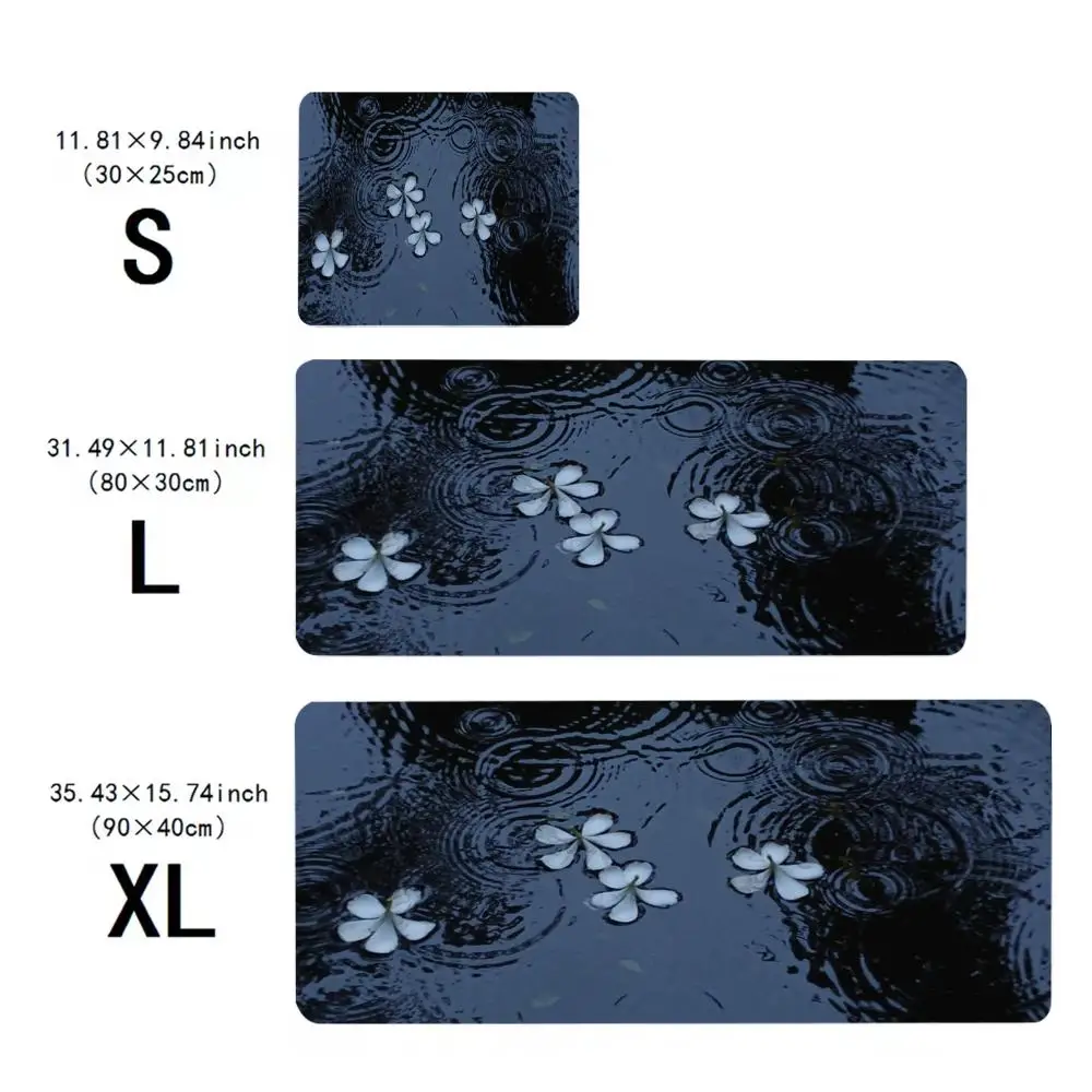 

Raindrop Ripples & Floating Blooms mouse pad: Where Serene Water Art Meets Desk Elegance, Adding a Touch of Fresh, Dreamy Charm