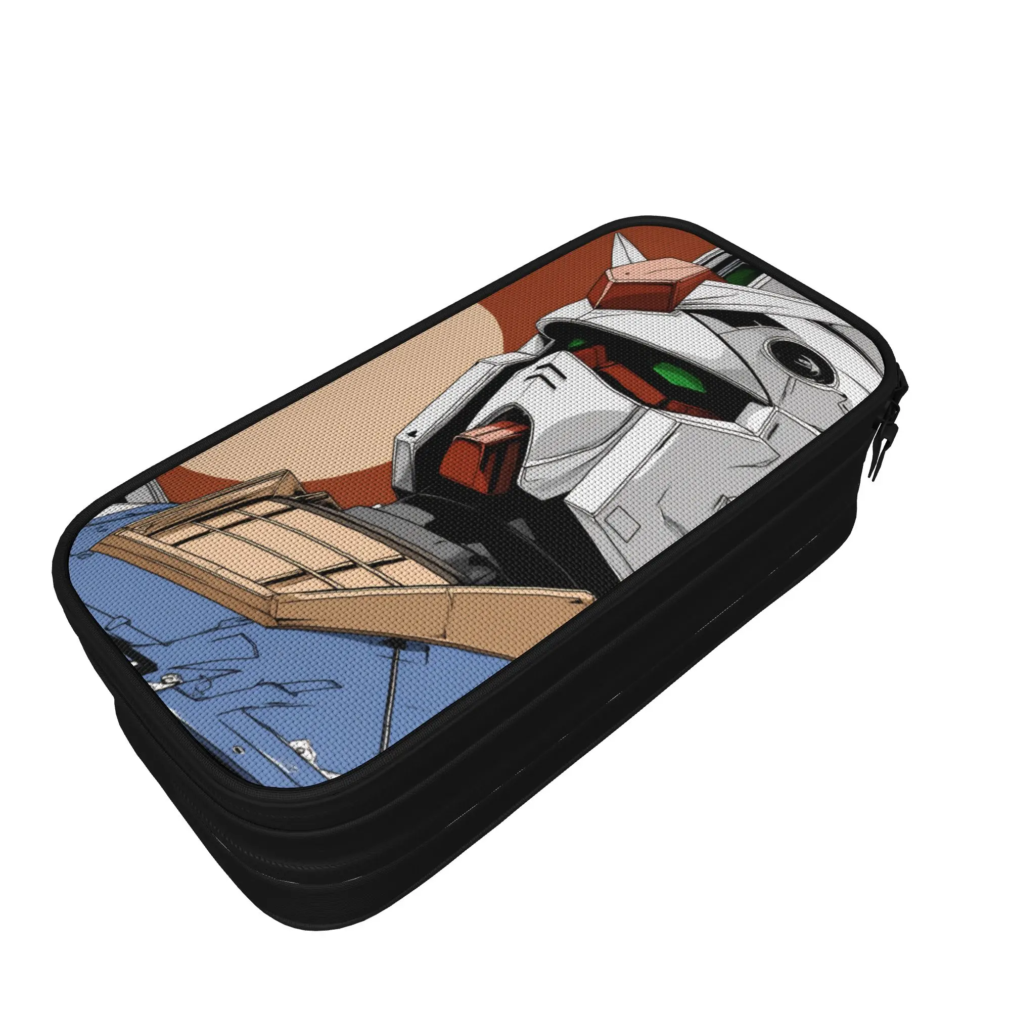 Large Capacity Pencil Case mobile suit gundams Merch  Double Layer Pencil Bag Girl Makeup Bags Suprise Gift