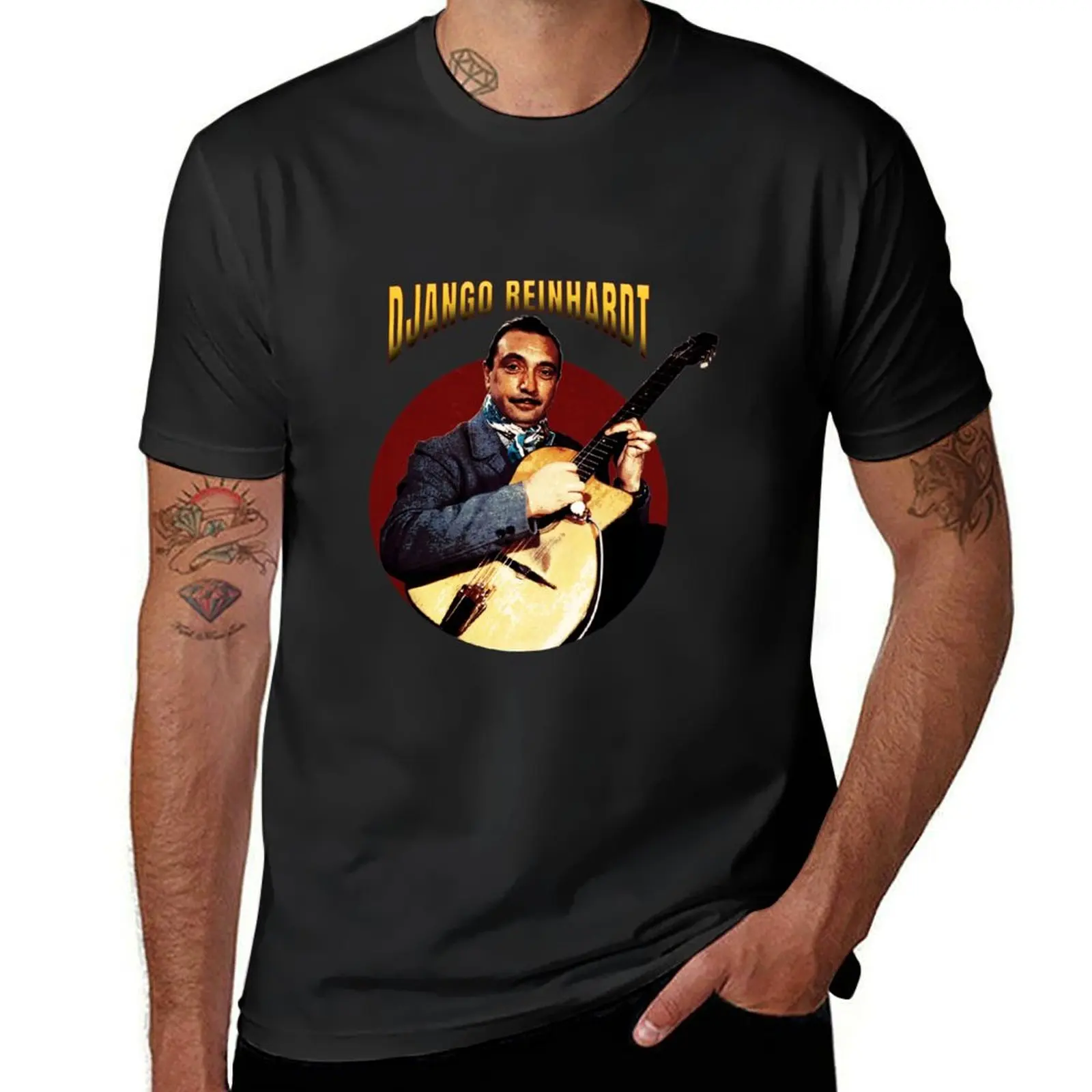 

Django Reinhart The Legend Musician on Vintage Style T-Shirt kawaii clothes hippie clothes mens t shirts pack