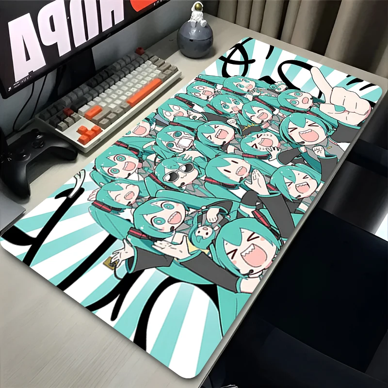 Mouse Pad XXL Anime Girl Hatsunes Miku Desk Mats Cute HD Desk Pad Extended Gaming Keyboard Mats Large Gamer Rubber Mousepad