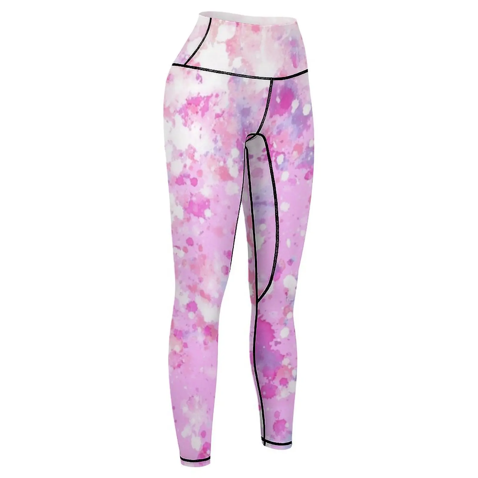 Purple Pink and White Paint Splatter Effect Pattern Leggings Fitness clothing legging push up push up tights for Womens Leggings