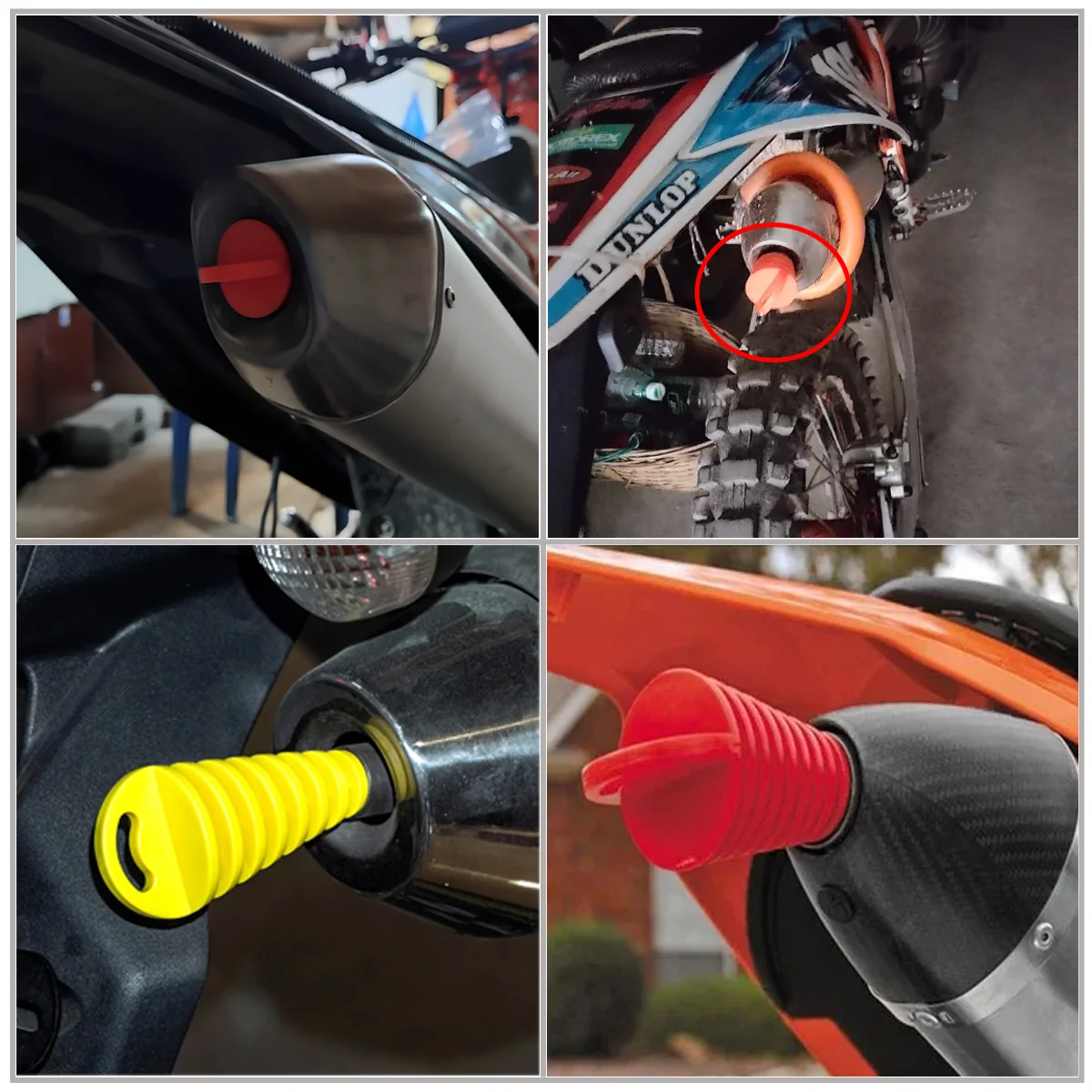 Exhaust Pipe Plug Motorcycle Motocross Tailpipe Rubber Air Bleeder Plug Exhaust Wash Plug Pipe Protector - Image 3