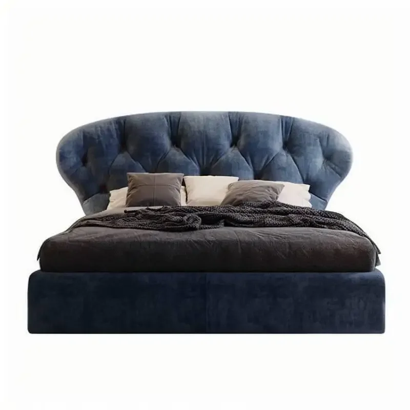 +Postmodern Wooden Double Bed Frame Cheap Elegant Luxury Twin Queen Bed Full Size Side European Beliche Living Room Furniture