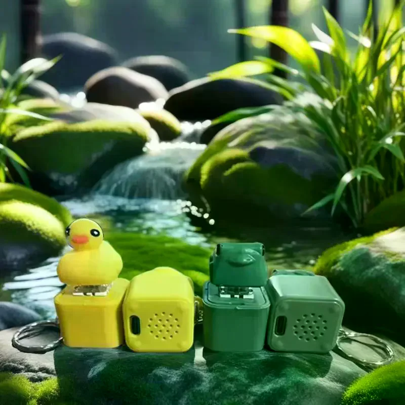 Funny Croaking Frog Duck Keychain Rechargeable Keyboard Fidget Clicker Sound Keyring With LED Light For Stress Relief view 2