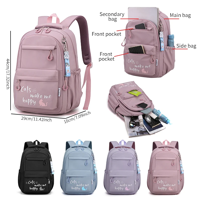 Suitable for Teenagers, Schoolbags, Backpacks, Backpacks, Pink Schoolbags, Backpacks for Primary School Students and Middle School Students