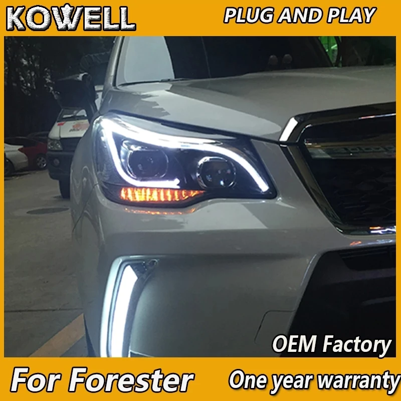 

Стайлинг автомобиля для фар Subaru Forester 2013-2016 Forester, головной свет DRL, указатель поворота, ближний свет, линза проектора