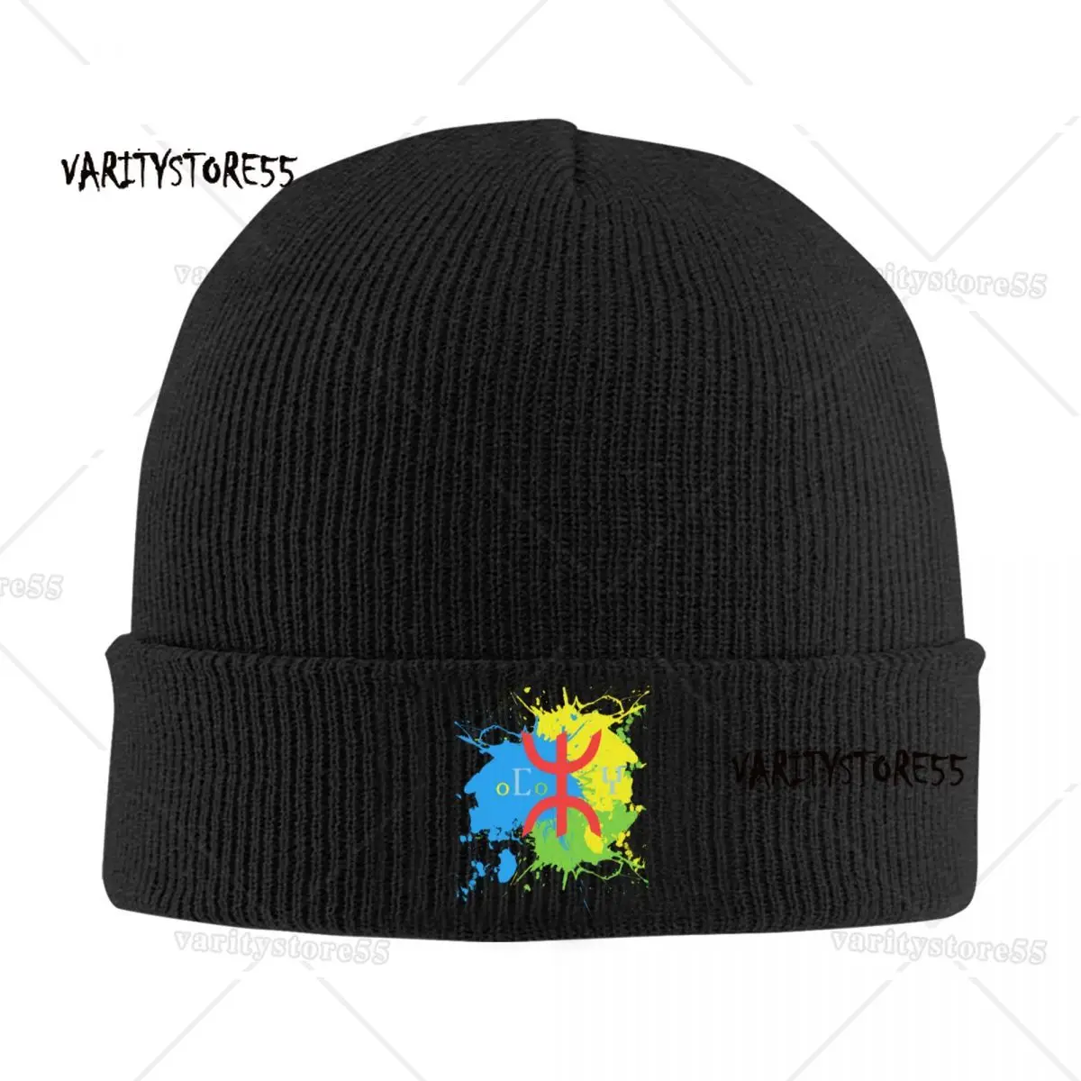 Custom Amazigh Flag Skullies Beanies Caps For Men Women Unisex Winter Warm Knit Hat Adult Berber Proud Tifinagh Bonnet Hats