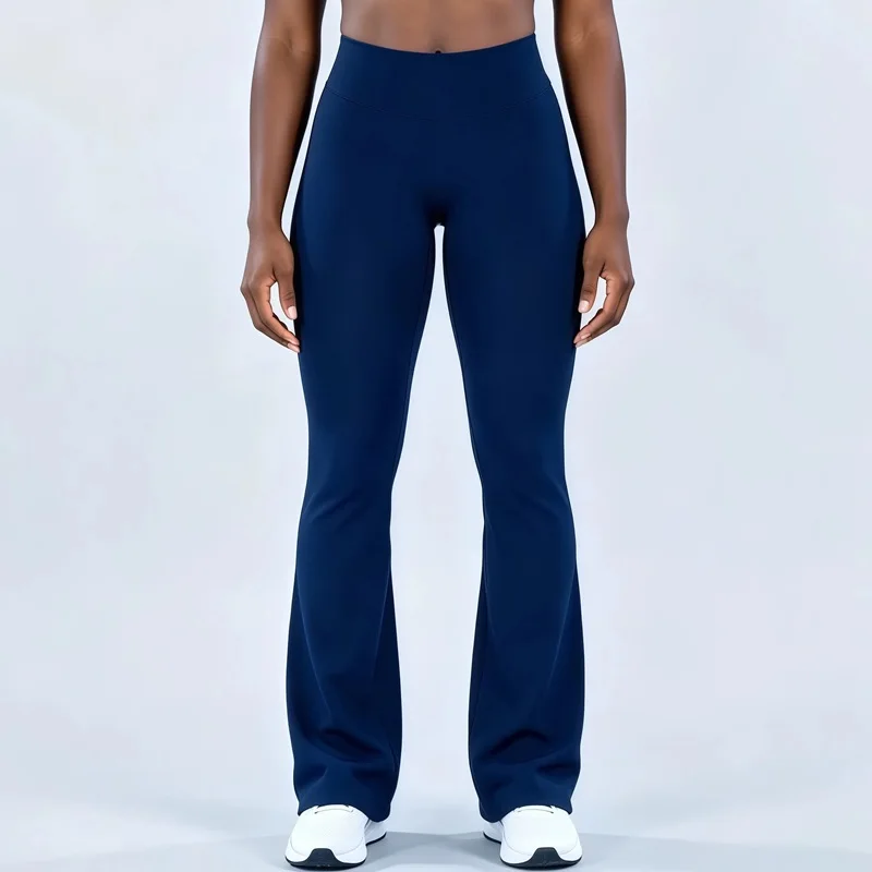 Women Flare Fitness Pants High Stretch Seamless Flared Yoga Leggings No See Through Gym Flares Tights Running Athleisure Wear