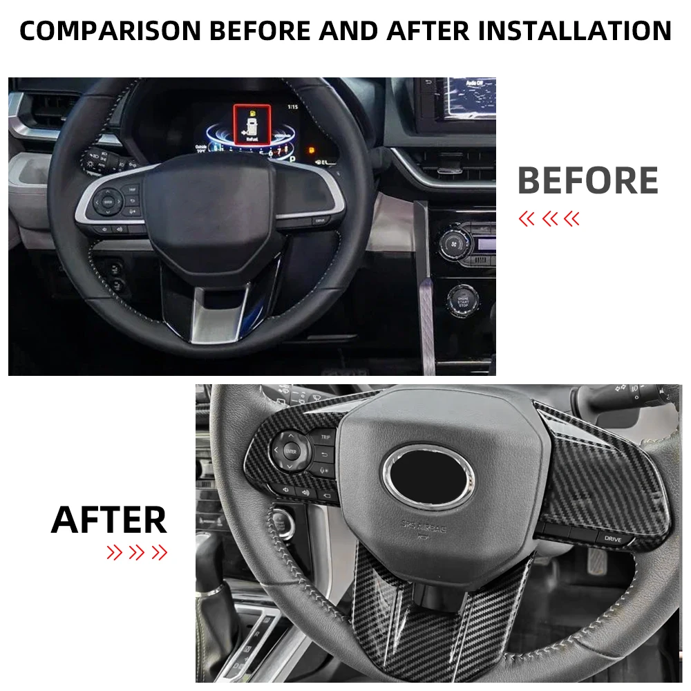Car Steering Wheel Sequins Cover Trim for Toyota Avanza 2022 2023 2024 Interior Decoration Sticker Accessories