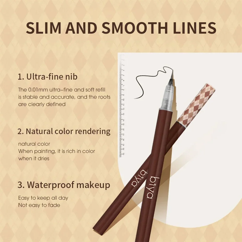 0.01mm Ultra Fine Liquid Eyebrow Pen Waterproof Natural Color Outline Shadow Lying Silkworm Eyebrow Eyeliner Eyes Makeup Pencil