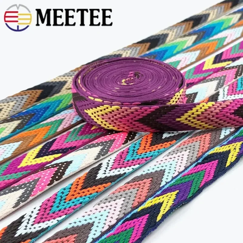 2/4/8M Polyester Jacquard Webbings Tape 22mm Backpack Pet Strap Webbing Label Ribbon Sewing Bias Binding Accessories