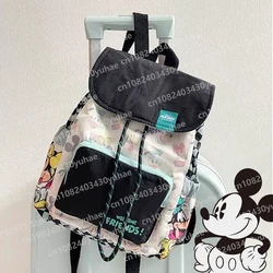 Disney Mickey Mouse Fashion Cartoon Printed Children's Backpack Kindergarten Student Schoolbag Trendy Kids Bouble Shoudler Bags